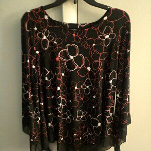 🌺 Alfani Floral Sheer Overlay Top (Never Worn!) 🌺